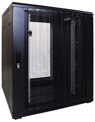 18HE 19 Zoll Serverschrank - mit perforierter Fronttür (BxTxH) 800 x 800 x 1000mm - Schwarz - Traglast 800 kg von DSIT