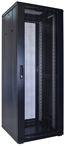 DSIT 32HE 19 Zoll Serverschrank - mit perforierter Fronttür (BxTxH) 600 x 600 x 1600mm - Schwarz - Abschließbar - Traglast 800 kg - Robuste Konstruktion von DSIT