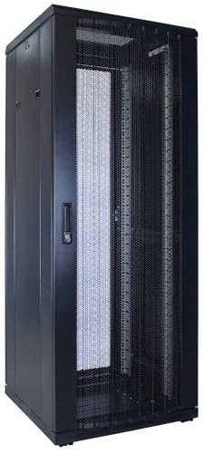 32HE 19 Zoll Serverschrank - mit perforierter Fronttür (BxTxH) 600 x 600 x 1600mm - Schwarz - Traglast 800 kg von DSIT