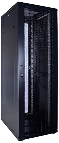 DSIT 37HE 19 Zoll Serverschrank - mit perforierter Fronttür (BxTxH) 600 x 800 x 1800mm - Schwarz - Abschließbar - Traglast 800 kg - Robuste Konstruktion von DSIT