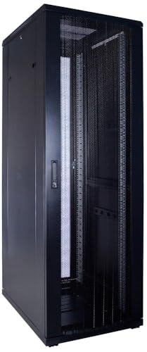 37HE 19 Zoll Serverschrank - mit perforierter Fronttür (BxTxH) 600 x 800 x 1800mm - Schwarz - Traglast 800 kg von DSIT