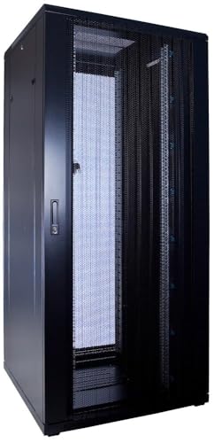 37HE 19 Zoll Serverschrank - mit perforierter Fronttür (BxTxH) 800 x 800 x 1800mm - Schwarz - Traglast 800 kg von DSIT