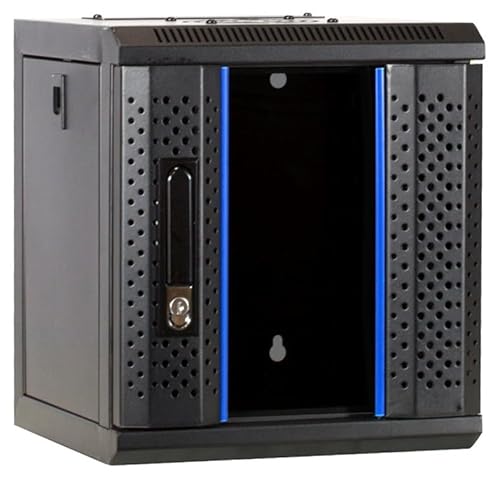 4 HE - 10 Zoll Serverschrank - mit Glastür - (BxTxH) 312x310x264mm - Schwarz - für Zuhause und im Büro von DSIT