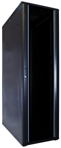 42HE 19 Zoll Serverschrank - mit Glastür (BxTxH) 600 x 1200 x 2000mm - Schwarz - Traglast 800 kg von DSIT