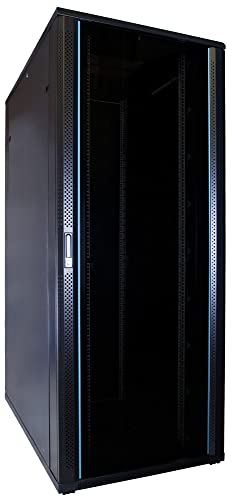 DSIT 42HE 19 Zoll Serverschrank - mit Glastür (BxTxH) 800 x 1200 x 2000mm - Schwarz - Abschließbar - Traglast 800 kg - Robuste Konstruktion von DSIT