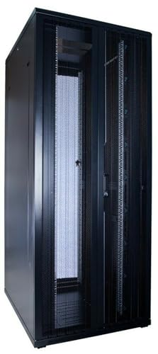 42HE 19 Zoll Serverschrank - mit perforierten Doppelflügeltüren vorne und hinten (BxTxH) 800x1000x2000mm - Schwarz - Traglast 800 kg von DSIT