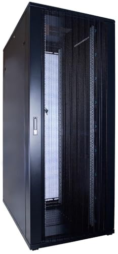 DSIT 42HE 19 Zoll Serverschrank - mit perforierten Türen (BxTxH) 800 x 1200 x 2000mm - Schwarz - Abschließbar - Traglast 800 kg - Robuste Konstruktion von DSIT