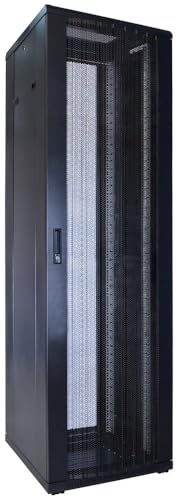 42HE 19 Zoll Serverschrank - mit perforierter Fronttür (BxTxH) 600 x 600 x 2000mm - Schwarz - Traglast 800 kg von DSIT