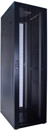 42HE 19 Zoll Serverschrank - mit perforierter Fronttür (BxTxH) 600 x 800 x 2000mm - Schwarz - Traglast 800 kg von DSIT