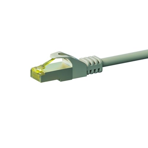 RJ45 Netzwerkkabel S/FTP (PiMF) - mit CAT 7 Rohkabel - Grau - 0,25m, POE, Ethernet, LAN, Patchkabel, Datenkabel, RJ45 - für Serverschränke, Switches, Router, Modems! von Danicom