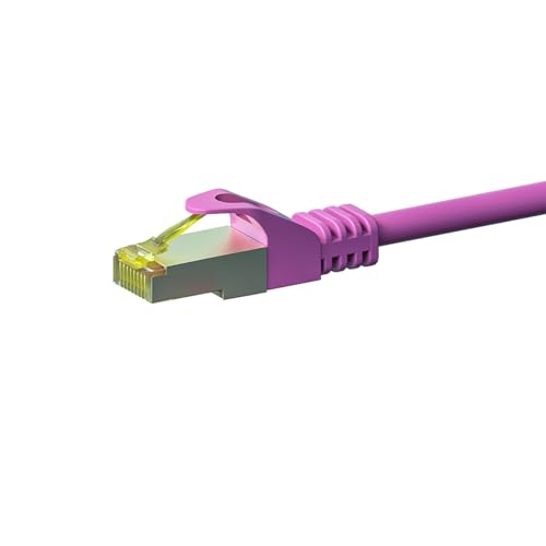 RJ45 Netzwerkkabel S/FTP (PiMF) - mit CAT 7 Rohkabel - Rosa - 7,50m, POE, Ethernet, LAN, Patchkabel, Datenkabel, RJ45 - für Serverschränke, Switches, Router, Modems! von DSIT