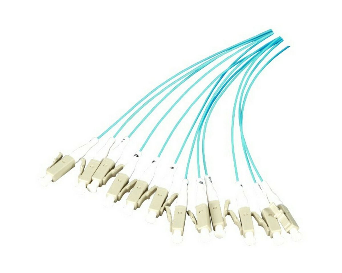 DSIT OM3 Glasfaser Pigtail türkis ST - 12 Stück Glasfaserkabel, (200 cm) von DSIT