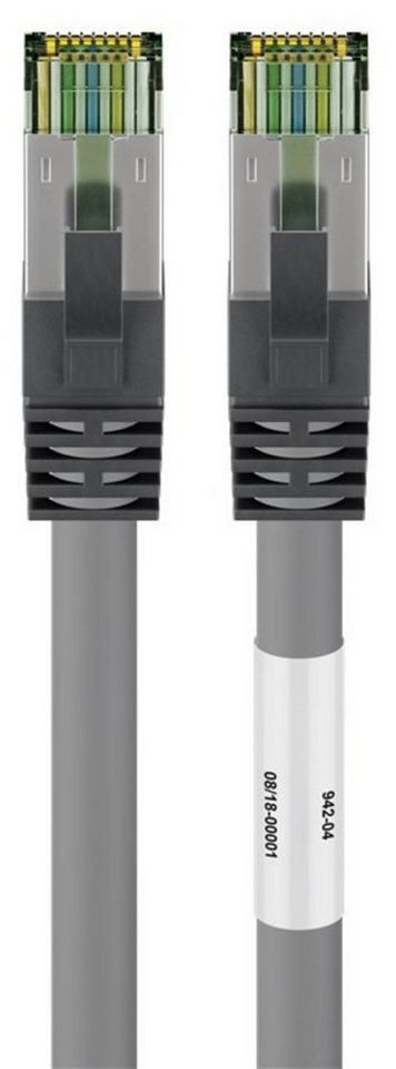 DSIT RJ45 Netzwerkkabel S/FTP (PiMF), mit CAT 8 Rohkabel, Grau, 0,50m Netzwerkkabel, (50 cm) von DSIT