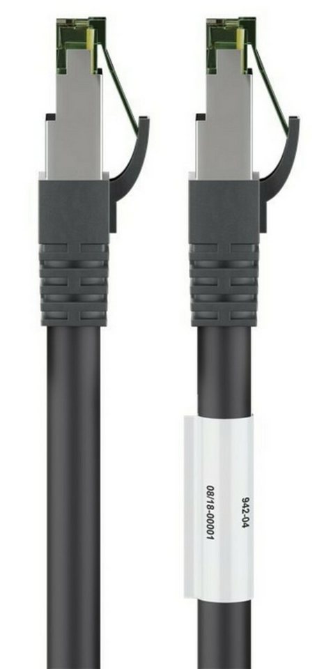DSIT RJ45 Netzwerkkabel S/FTP (PiMF), mit CAT 8 Rohkabel, Schwarz, 1m Netzwerkkabel, (100 cm) von DSIT
