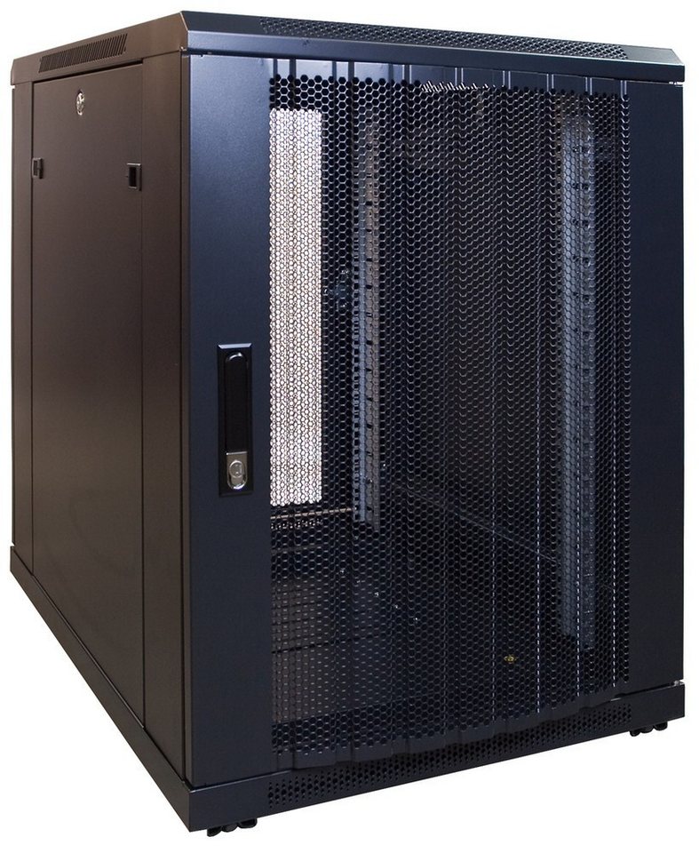 DSIT Serverschrank 15 HE, kleiner Serverschrank, mit perforierter Fronttür (BxTxH) 600 x von DSIT