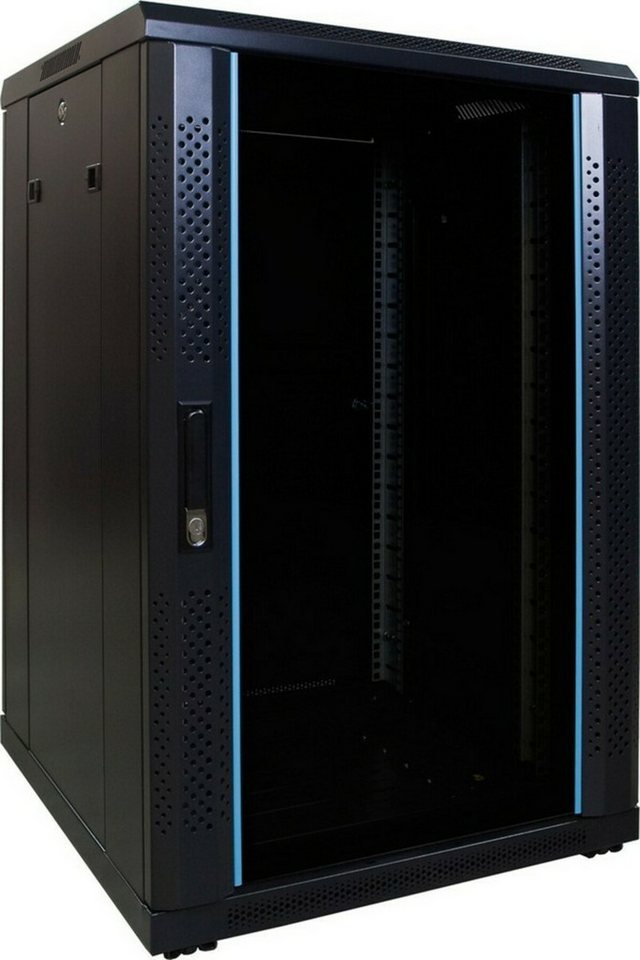 DSIT Serverschrank 18 HE 19” Serverschrank, mit Glastür (BxTxH) 600 x 600 x 1000mm von DSIT