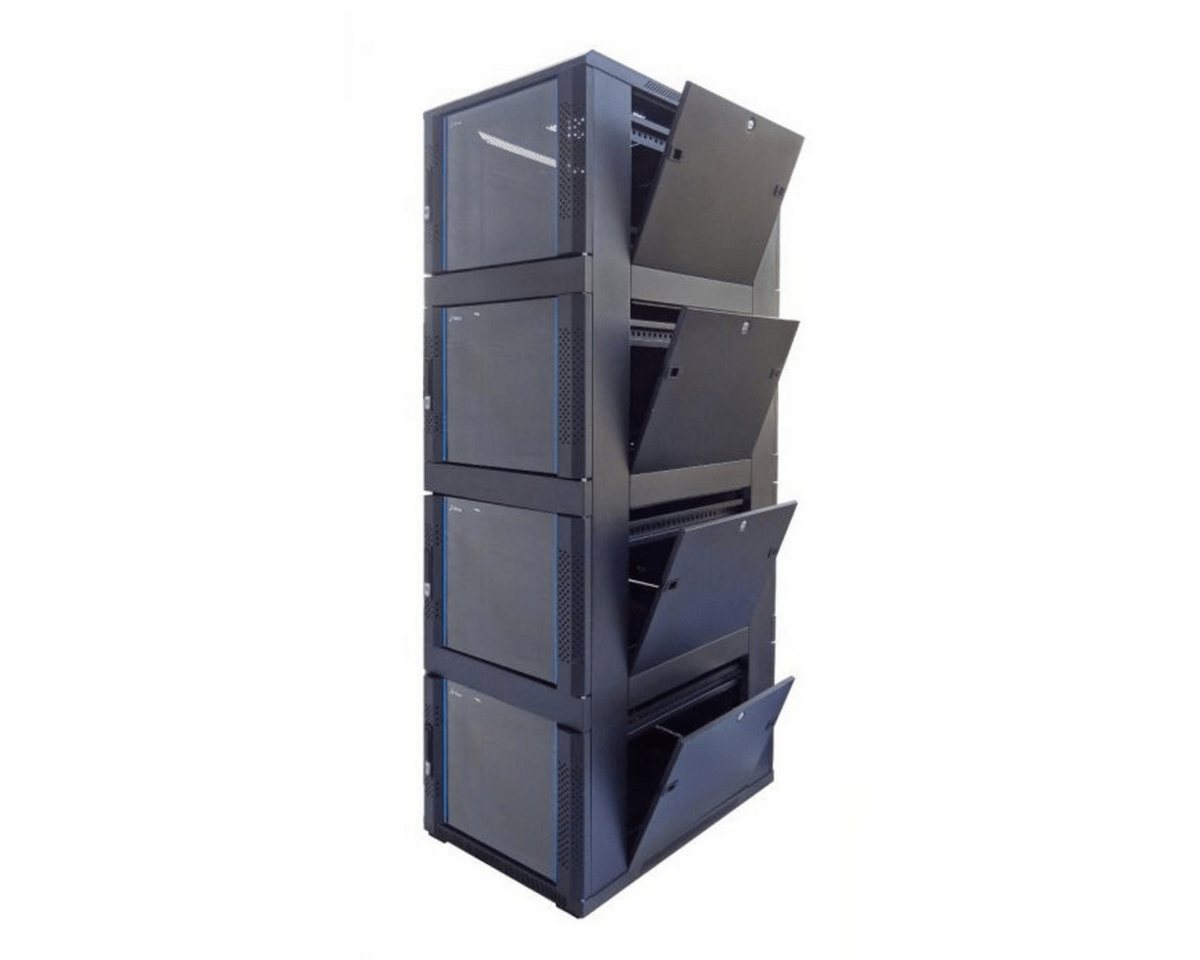DSIT Serverschrank 42 HE Serverschrank, mit Glastür – 4x9 HE Fächer, (BxTxH) von DSIT