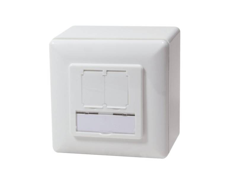 DSIT Serverschrank Cat. 5e STP, Anschlußdose Aufputz, 2 x RJ45, Weiß von DSIT