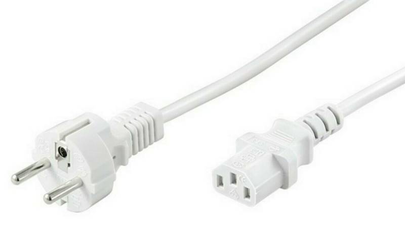 DSIT Serverschrank Stromkabel mit Schukostecker und Gerätebuchse C13 – Weiß - 1,5 Meter von DSIT