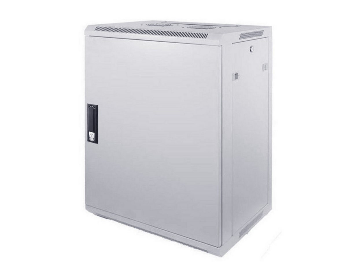 DSIT Wandgehäuse 12 HE Serverschrank, wendbares Wandgehäuse, Weiß, mit Metaltür (BxTxH) von DSIT