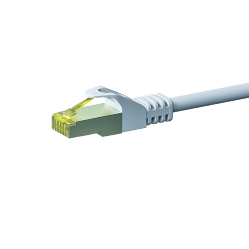 Danicom RJ45 Netzwerkkabel S/FTP (PiMF) - mit CAT 7 Rohkabel - Weiß - 2m, POE, Ethernet, LAN, Patchkabel, Datenkabel, RJ45, für Serverschränke, Switches, Router, Modems! von DSIT