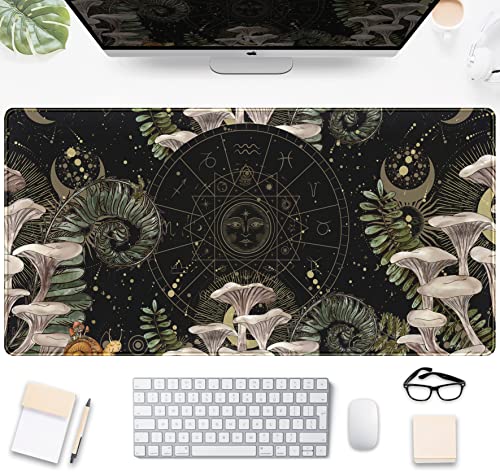Moon Mushroom Gaming Schreibtischunterlage Niedliche Dunkle Tarot Mousemats Schreibtischmatte, Full Desk Mouse Keyboard Matte XXL, Laptop Schreibtischunterlage 80x40 cm Moon Mushroom Gaming Schreibtischunterlage Niedliche Dunkle Tarot Mousemats Schreibtischmatte, Full Desk Mouse Keyboard Matte XXL, Laptop Schreibtischunterlage 80x40 cm von DSKGSJH