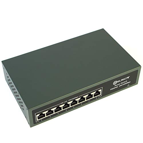 DSLRKIT Gigabit 8 Ports PoE+ Switch 802.3at af 120watt Power Over Ethernet von DSLRKIT