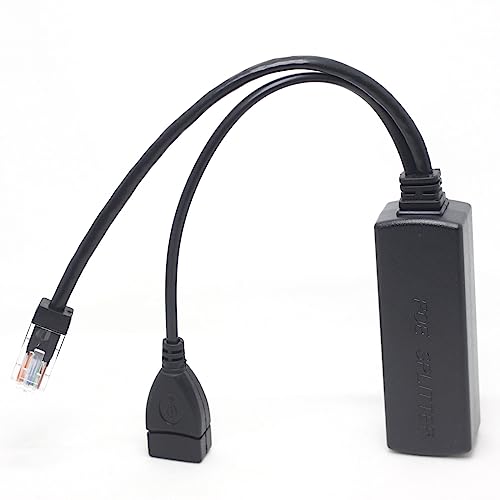 DSLRKIT Gigabit Ethernet Active PoE Splitter 48V to 5.2V 2.4A with USB Female Type A Port von DSLRKIT