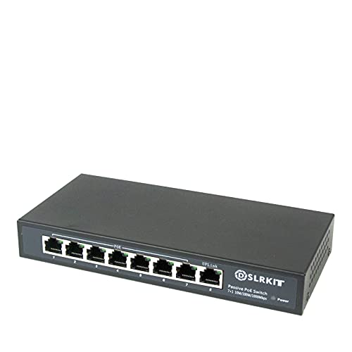 DSLRKIT Gigabit PoE Switch Injektor / Ethernet, 8 Anschlüsse, passiv von DSLRKIT