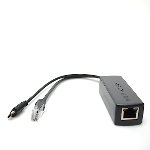 DSLRKIT Gigabit USB Type C Active PoE Splitter 48V to 5V IEEE802.3af Power Over Ethernet for Raspberry Pi 4 4B von DSLRKIT