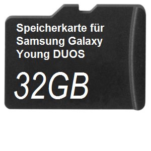 32GB Speicherkarte für Samsung Galaxy Young DUOS von DSP Memory