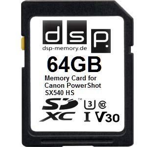 64GB Professional V30 Speicherkarte für Canon PowerShot SX540 HS von DSP Memory