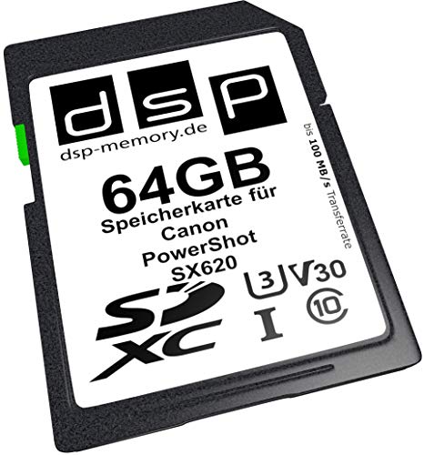64GB Professional V30 Speicherkarte für Canon PowerShot SX620 Digitalkamera von DSP Memory