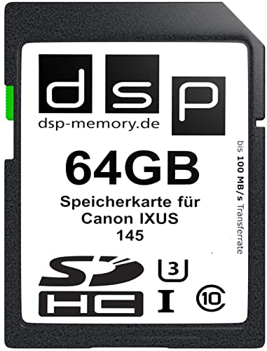 64GB Ultra Highspeed Speicherkarte für Canon IXUS 145 Digitalkamera von DSP Memory