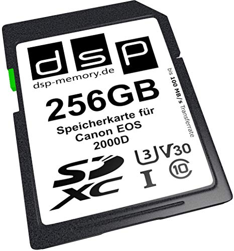 DSP Memory 256GB Professional V30 Speicherkarte für Canon EOS 2000D Digitalkamera von DSP Memory
