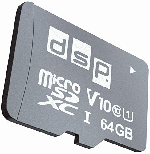 DSP Memory 64GB MicroSD 5.0 SDXC Speicherkarte, C10, U1, V10 + SD-Adapter bis zu 100 MB/Sek, schwarz von DSP Memory