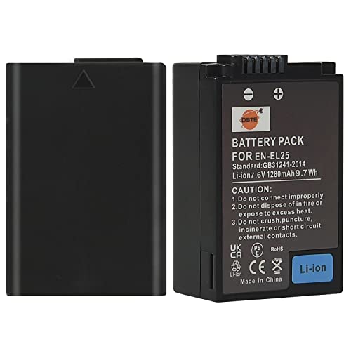 (2-Pack) EN-EL25 DSTE Ersatz Batterie Akku Kompatibel für EN-EL25a,4241 und Nikon MH-32,Nikon Z Series Z50 Z 50 Kamera von DSTE DE