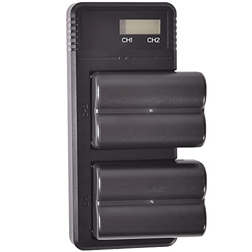 (2 Pack) NP-FM500H DSTE Ersatz Batterie + Schnellladung Dual LCD Ladegerät Kompatibel mit Alpha SLT-A57, SLT-A58, SLT-A65, SLT-A65V, SLT-A68, SLT-A77, SLT-A99, CLM-V55, npf Akkuladegerät von DSTE DE