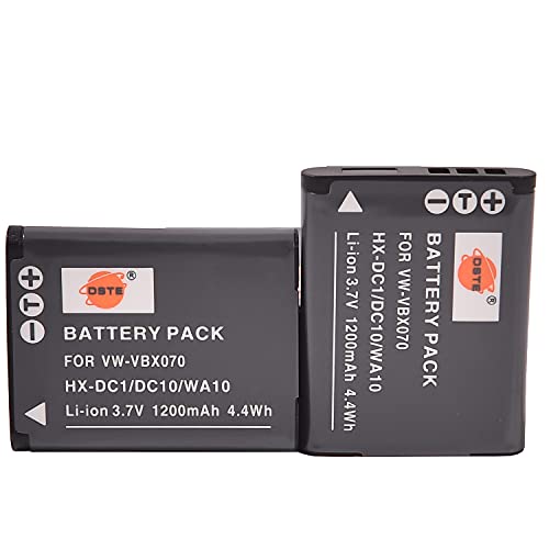 (2-Pack) VBX070 DSTE Ersatz Batterie Akku Kompatibel für Panasonic HX-DC1 HX-DC10 HX-DC10EB-K HX-DC10EF-K HX-DC10GK HX-DC15 HX-DC1EB-H von DSTE DE