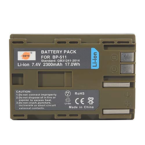 BP-511 DSTE Ersatz Batterie Akku Kompatibel für BP511 und Canon EOS 5D 10D 30D 40D 50D Rebel 1D D60 300D D30 Kiss Powershot G5 Pro 1 G2 G3 G6 G1 Pro90 DM-MVX1i BP-511 DSTE Ersatz Batterie Akku Kompatibel für BP511 und Canon EOS 5D 10D 30D 40D 50D Rebel 1D D60 300D D30 Kiss Powershot G5 Pro 1 G2 G3 G6 G1 Pro90 DM-MVX1i von DSTE DE