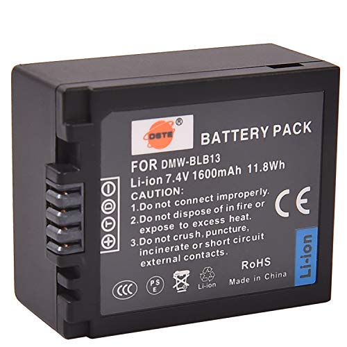 DMW-BLB13 DSTE Ersatz Batterie Akku Kompatibel für Panasonic Lumix DMC-G1 DMC-G2 DMC-G10 DMC-GF1 DMC-GH1 Kamera als Panasonic DMW-BLB13E DMW-BLB13GK von DSTE DE