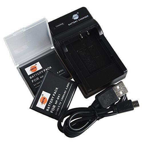 DSTE (2-Pack) Li-Ionen Batterie und Micro USB Ladegerät Anzug kompatibel mit Sony NP-BK1 Bloggie MHS-CM5 MHS-PM5 DSC-S850 DSC-S950 DSC-S980 DSC-W180 DSC-W190 DSC-W370 Webbie MHS-PM1 Kamera von DSTE DE
