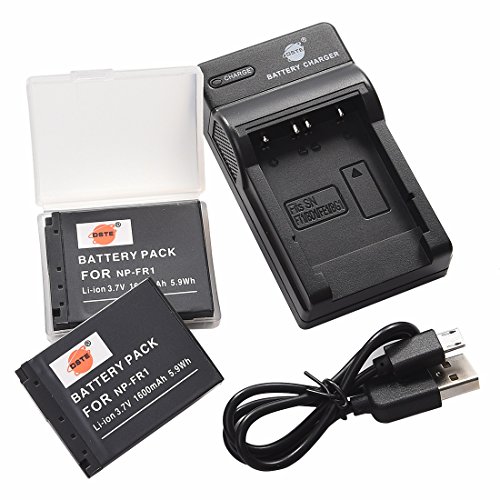 DSTE (2-Pack) Li-Ionen Batterie und Micro USB Ladegerät Anzug kompatibel mit Sony NP-FR1 DSC-F88 DSC-P100 DSC-P100/S DSC-P150/L DSC-P150/S DSC-P200 DSC-P200/B DSC-P200/R DSC-P200/S Kamera von DSTE DE