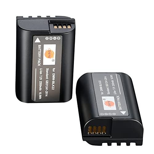 DSTE (2 Stück) Ersatz Batterie Akku Kompatibel für Panasonic DMW-BLK22 Sigma BP-61 Batterie,DC-S5 DC-S5KK Lumix DC-G9 II Kamera als DMW-BTC15 von DSTE DE