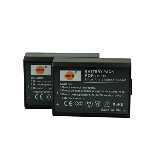 DSTE 2-Pack LP-E10 Ersatz Batterie Akku Kompatibel für Canon LP-E10 EOS 1100D 1200D 1300D Kiss X50 X70 Rebel T3 T5 Kamera DSTE 2-Pack LP-E10 Ersatz Batterie Akku Kompatibel für Canon LP-E10 EOS 1100D 1200D 1300D Kiss X50 X70 Rebel T3 T5 Kamera von DSTE DE