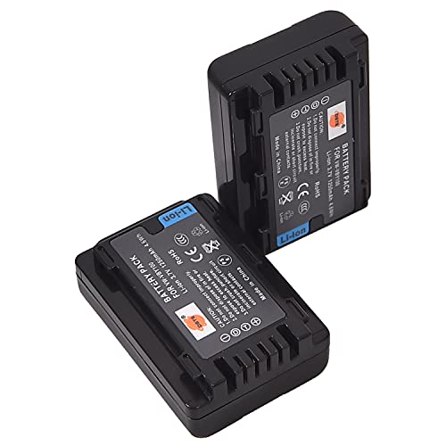 DSTE 2-Pack Ersatz Batterie Akku Kompatibel für VBY100 und Panasonic HC-V110 HC-V110K HC-V110G HC-V110GK-K HC-V130 HC-V201 HC-V201K Kamera von DSTE DE