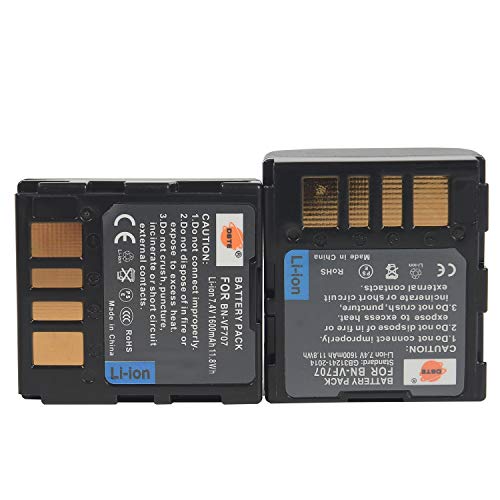DSTE 2-Pack Ersatz Batterie Akku kompatibel mit JVC BN-VF707U GR-D350 GR-D351 GR-D371 GR-D375 GR-D390 GR-D393 GR-D395 GR-D396 GR-D450 GR-D570 GR-D640 GR-D645 Kamera als JVC BN-VF707 BN-VF714 von DSTE DE