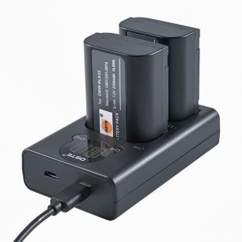 DSTE 2X DMW-BLK22 Ersatz Batterie + Dual USB-Ladegerät mit LCD-Display Kompatibel mit Panasonic DC-S5 DC-S5KK Lumix DC S5 S5K G9 GH5 GH5 II GH5S Lumix DC-G9 II Camera,Sigma BP-61 Battery as DMW-BTC15 DSTE 2X DMW-BLK22 Ersatz Batterie + Dual USB-Ladegerät mit LCD-Display Kompatibel mit Panasonic DC-S5 DC-S5KK Lumix DC S5 S5K G9 GH5 GH5 II GH5S Lumix DC-G9 II Camera,Sigma BP-61 Battery as DMW-BTC15 von DSTE DE