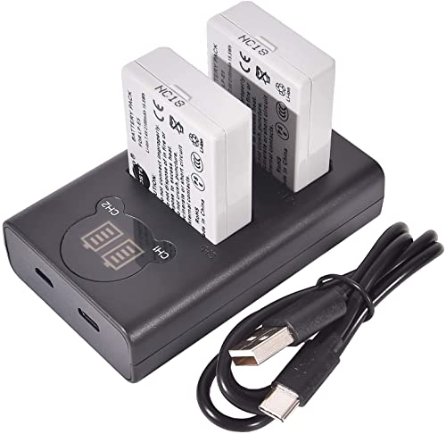 DSTE 2X LP-E5 Ersatzakku + Doppel-USB-Ladegerät mit LCD-Display kompatibel für Canon EOS 450D 500D 1000D Kiss F X2 X3 Rebel XS XSi T1i Digitalkamera von DSTE DE