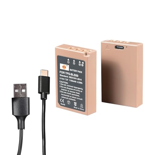 DSTE 7.2V (2-Pack) TPS-BLS50 Ersatzakku mit USB Typ C Ladekabel Kamera Akku Kompatibel mit E-PL2 E-PL3 E-P3 E-PM1 Stylus 1 OM-D E-M10 E-PL6 von DSTE DE
